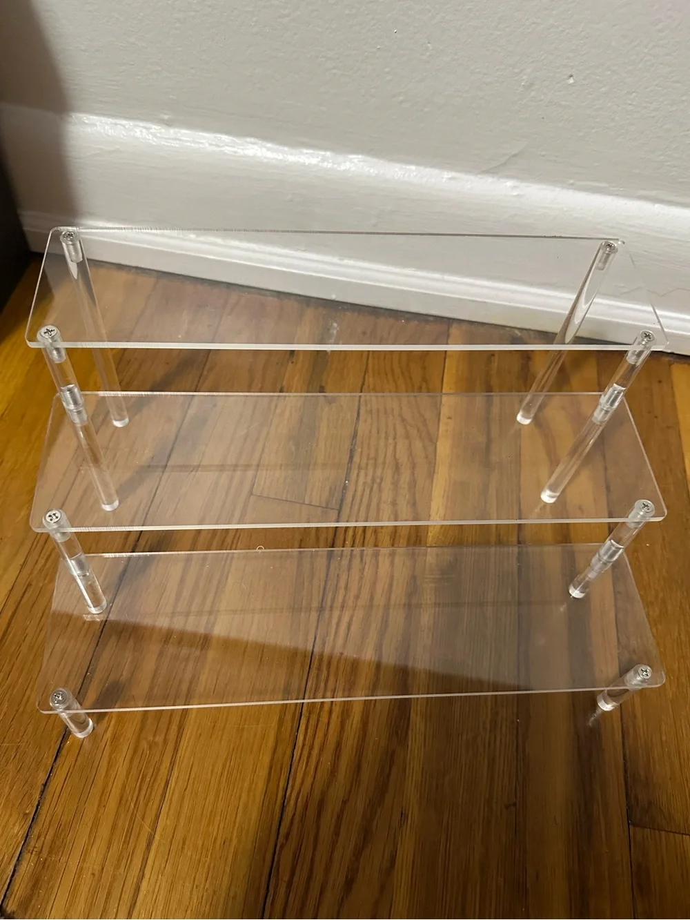 Acrylic and Wood 3-Tier Display Stand - Clear